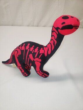 Red & Black Apatosaurus or Brontosaurus Skeleton plush 8” h 16” L